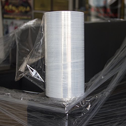Jack&Sunny Stretch Wrap 9''x 1000 Ft 80 Gauge with 1 Pair of Plastic Hand Saver for Moving Shipping Packing Depot&Storage Industrial Hand stretch wrap film Clear (clear1, 1-roll)