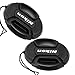 Center Pinch Lens Cap for Nikon DSLR Lenses with 55mm Filter Diameter (2 Packs), Black