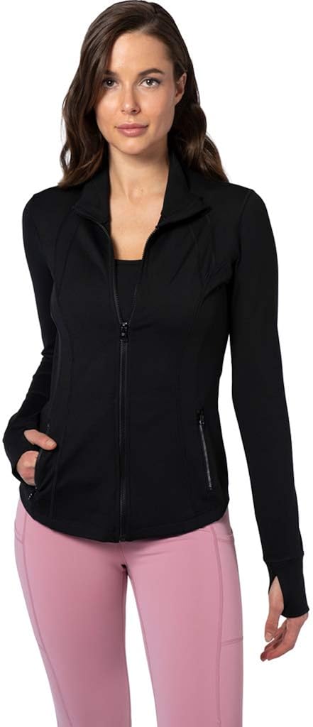 Yogalicious Womens Ultra Soft Lightweight Full Zip Yoga Jacket with Zipper Pockets at  Women’s Clothing store