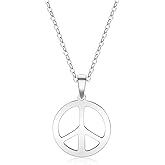 Hanreshe Peace Sign Necklace Pendant 1960s 1970s 14K Gold Plated Peace Sign Necklace Hippie Party Accessories Jewelry for Women Gift