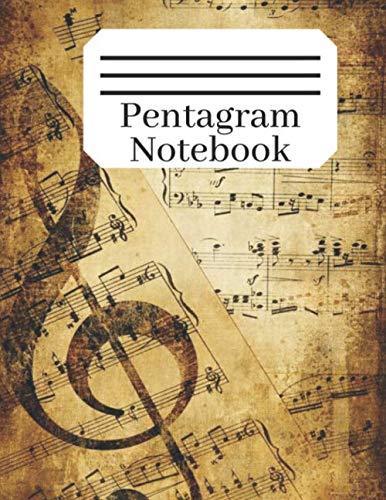 Pentagram Notebook: Vintage Music Print Design I Songwriting notebook I Size 8,5x11