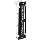 TRENDnet 12-Port Cat6 Unshielded Patch Panel, TC-P12C6V, Wall Mount, Included 89D Bracket, Vertical or Horizontal Installatio