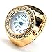 Womens Rose Gold Crystal Quartz Finger Ring Watch with Gift Box