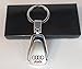 AUDI Key chain Teardrop Key Ring Stainless Steel Metal Chrome Finish Engraved