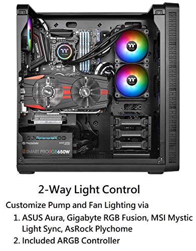 Thermaltake Water 3.0 ARGB Motherboard Sync Edition AMD/Intel LGA1200 Ready 240 All-in-One Liquid Cooling System 2X 120mm High Efficiency Radiator CPU Cooler CL-W233-PL12SW-A