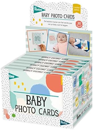 Baby photo cards cotton candy/ display met 6 losse set