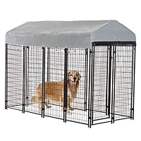 BestPet Heavy Duty Dog Cage -Outdoor Pet Playpen - This Pet Cage is Perfect for Containing Small Dogs and Animals. Included is a Roof and Water-Resistant Cover