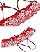 Hotouch Red Xmas Lingerie Bra Set Lace Babydoll 2 Piece Outfits