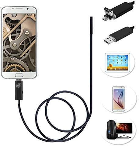 NNDA CO 5.5mm 6LED Android Endoscope Waterproof Inspection Camera Micro USB Video Camera,Black(2M)