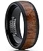 Metal Masters Co. Men's Women's Black Tungsten Carbide Wedding Band Engagement Ring, Real Wood Inlay, Comfort Fit 8mm