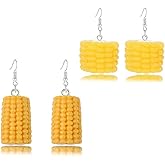 3D Handmade Corn Earring Set for Women Thanksgiving Yellow Corn Earrings for Women Simulation Funny Food Cute Vegetable Earrings Thanksgiving Day Jewelry