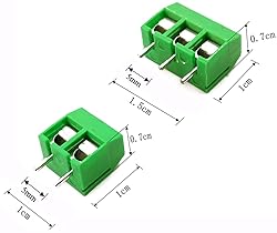 Hyamass 60pcs 5mm Pitch 2 Pin & 3 Pin PCB Mount