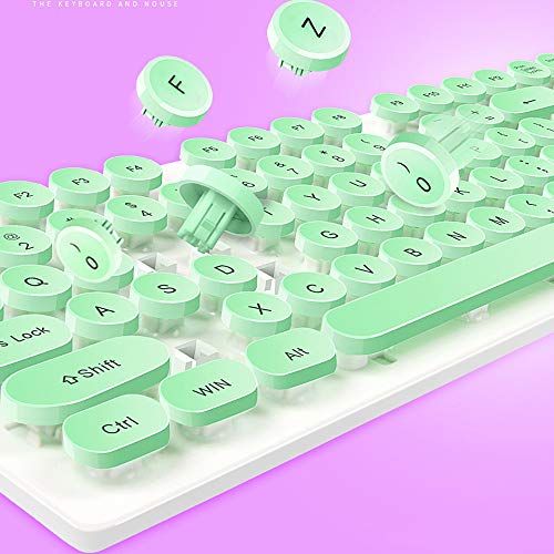 COM1950s 104 Keys Gaming Keyboard 1 Set Anti-Splash Wired Mult Punk Gaming Keyboard Mouse Office for PC Computer (Green)