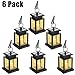 LVJING Solar Lantern Hanging Solar Lights Outdoor Decorative LED Solar Outdoor Lantern for Patio Landscape Yard with Warm White Flameless Candles Flickering (6 Pack)