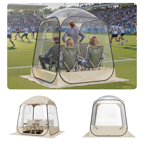 VEVOR Pop up Sports Tent, 8 Sizes Optional Clear Bubble Tent for 1-6 Person, Waterproof Outdoor Pod with Floor Mat & Top Cover, Garden Igloo Dome Tents Camping Shelter for Sports Watching