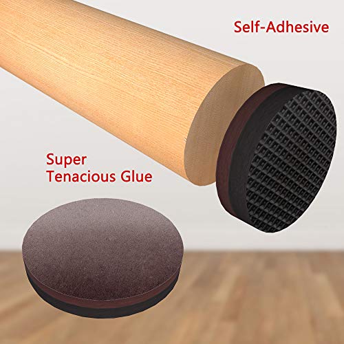 Yelanon Non Slip Furniture Pads Self Adhesive 48 Pieces 1'' Furniture Grippers Furniture Rubber Round Pads Thick Chair Leg Floor Protectors to Protect Hardwood Floors