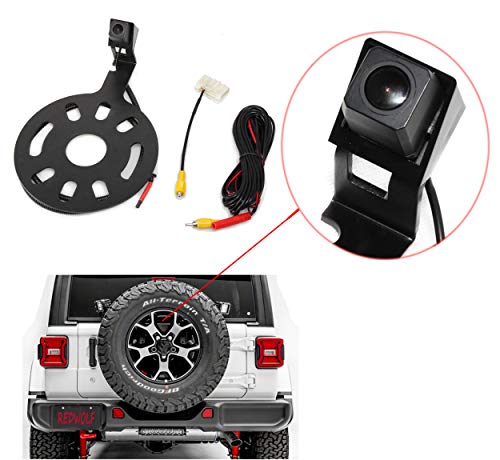REDWOLF Rear View Backup Camera Spare Tire Mount For Jeep Wrangler 2009-2016 Standard RCA Plug Tire Reversing Camera With Turn on/off Guideline Waterproof