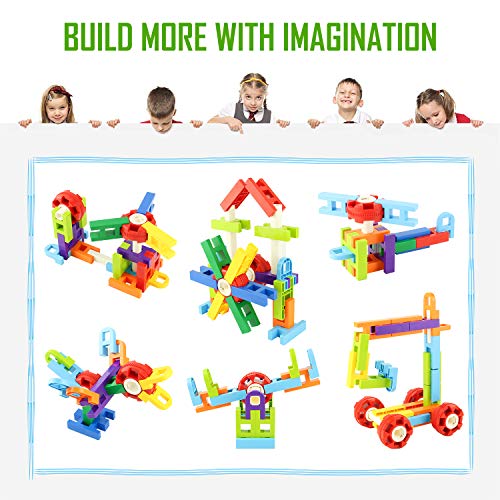 MEIGO STEM Toys - Toddlers Educational Construction Engineering Building Blocks Set Best Preschool Learning Toy Gift Kit for Kids 3 4 5 6 7 8 Year Old Boys Girls (118pcs)