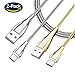 ZONYIN USB Type C Cable 2 Pack Metal Braided Fast Charging Data Cable High Speed ​​Charger Cable for Samsung S9 S8 Note 8 Smartphone Tablet - Gold & Silver
