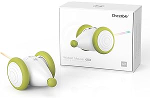 [2025 Upgraded] Cheerble Smart Interactive Cat Toys, Wicked Mouse Plus, Automatic Cat Toy with LED Lights, USB Rechargeable, 