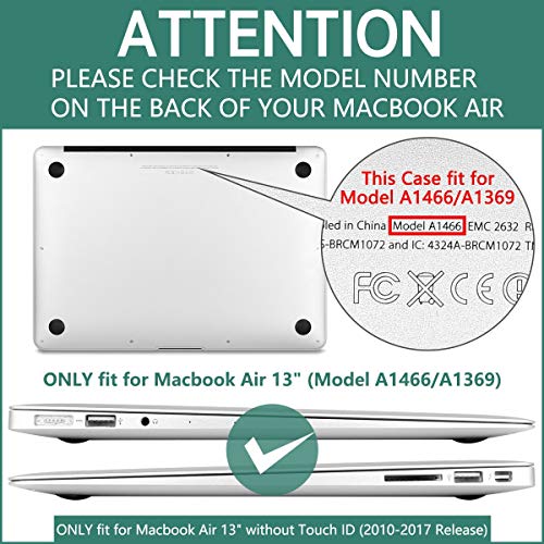 Dongke Plastic Hard Case & Keyboard Cover & Screen Protector Only Fit for MacBook Air 13 Inch Model A1466 / A1369 (2010-2017 Release), Art Pattern