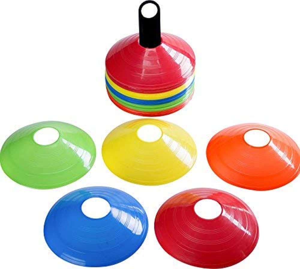 Jaques of London Football Cones Training Set of 50 | Cones for Sports Equipment | Training Cones for Kids & Adults | Plastic Cones | Since 1795