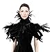 Homelix Gothic Black Natural Feather Cape Shawl with Choker Collar