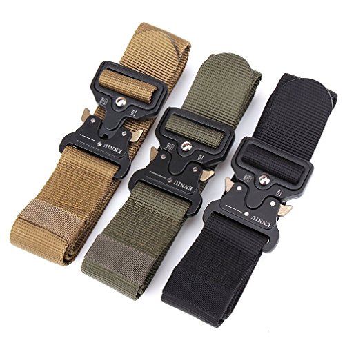 Mens Tactical Belt, W/1.5"-1.7" Military Nylon Waist Belt with Metal Buckle Adjustable Combat Equipment Belt Heavy Duty Army Training Carry Waist Belt (Green Army W/1.7 inches) - Thumbnail 5