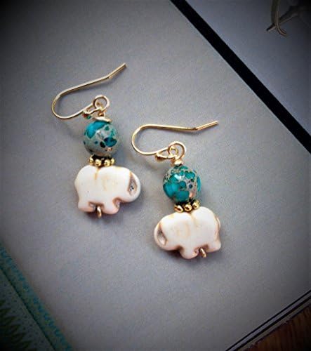 Bohemian Festival Lucky Elephant Gemstone Earrings Yoga Jewelry