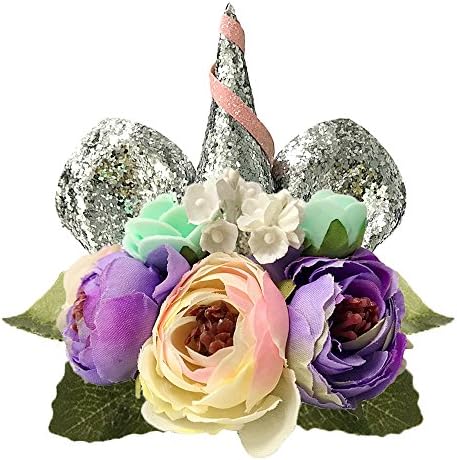 Festivous Wishel Unicorn Headband Unicorn Birthday Flower Headband Unicorn Party Unicorn Photo Props