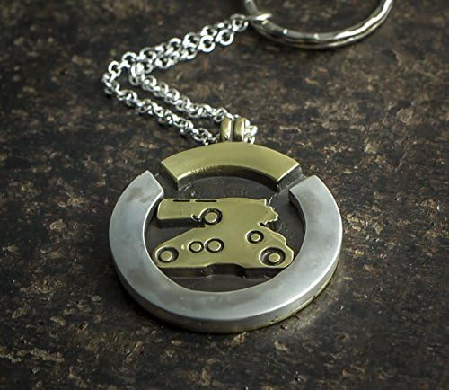 Bastion silver &amp; brass keychain, inspired by Overwatch