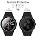Smilego Screen Protector Cover Case Shell Bumper Anti-Scratch + [2 Packs] HD Clear Tempered Glass Screen Protector Flim Replacement for Amazfit Stratos Smartwatch [Touch Sensitive][No Bubbles](Black)