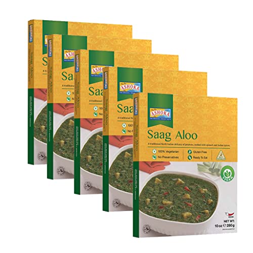 Ashoka Ready to Eat Indian Meals Since 1930, 100 Vegan Saag Aloo, All