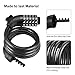Enkeeo 5 Digit Resettable Combination Bike Lock Self Coiling Cable Lock with Mounting Bracket for Outdoor Bicycle Security, 1.15m x 12mm