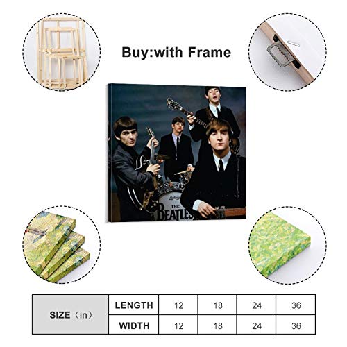 The Beatles Poster d’art sur toile et décoration murale Motif famille moderne 70 x 70 cm - Les Beatles, Paul McCartney, John Lennon, RIngo Starr, George Harrison The Beatles Poster d'art sur toile et décoration murale Motif famille moderne 70 x 70 cm – Image 3