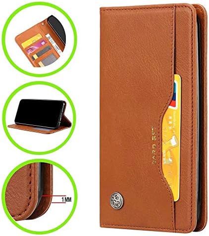 HUUH Case Compatible with Samsung Galaxy A9 (2018)/Galaxy A9 Star Pro/Galaxy A9S,Vintage leather,Bracket function,Card slot wallet design,strong durable,TPU+PU,Magnetic buckle(brown)