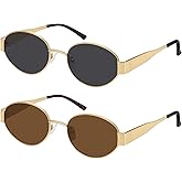 WOWSUN Trendy Oval Sunglasses for Women 2024 Retro Classic Shades UV400 Protection