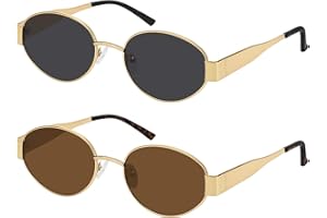 WOWSUN Trendy Oval Sunglasses for Women 2024 Retro Classic Shades UV400 Protection