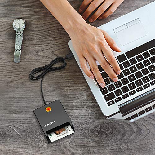 Type C Smart Card Reader, Rocketek DOD Military USB-C Common Access CAC Memory Card Reader Compatible with Windows XP/Vista/ 7/8/10, Mac OS X | RT-CSCR1 - Thumbnail 3
