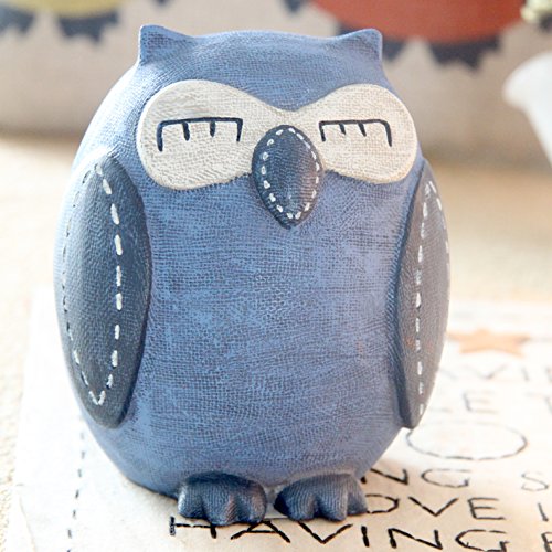 Eastyle Owl Child Piggy Bank for Kids Money Bank Toy Savings/Coin/Money Box Creative Cute Wedding Birthday Gift Blue - Thumbnail 4