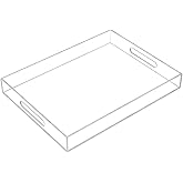 KEVLANG Clear Sturdy Acrylic Serving Tray with Handles-12x16Inch-Serving Coffee,Appetizer,Breakfast,Butler-Kitchen Countertop -Makeup Drawer Organizer-Vanity Table -Ottoman