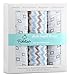 Baby Boy Swaddle Blanket Muslin 100% Premium Organic Cotton Extra Large - Free Pack + Special FREE Teething Bib included - Best Baby Shower Present
