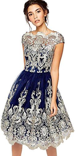 Kanpola Women Lace Embroidery Prom Formal Evening Party Bridesmaid Ball Gowns Dress with Sleeveless Deep V Neck High Waist High-Low Hip Lace Party Cocktail Midi Dress