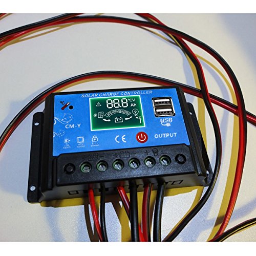 MOHOO 20A Charge Controller Solar Charge Regulator Intelligent with Dual USB Port PWM Back-light LCD Display 12V/24V(NEW DESING)