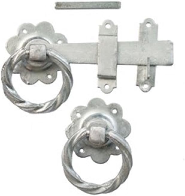 Quality Ironmongery LAT0018AMZ Twisted Ring Gate Latch, Galvanised, 152mm