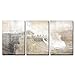 wall26 Canvas Print Wall Art Set Gray & Tan Color Block Ocean Wave Overlay Nature Wilderness Digital Art Modern Art Rustic Scenic Colorful for Living Room, Bedroom, Office - 16