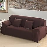 Bluecookies Stretch Arm Elastic Loveseat Slipcover, Chocolate