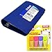 AJPSales 3x5 Index Card Binder And Color Clip Tabs Bundle - One Oxford Index Card Holder (Blue, Green Or Burgundy) - 50 Cards - Plus 24 Dual-Sided Clip Flags In Orange, Pink, Violet And Lime Green.
