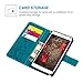 MOLLYCOOCLE Galaxy Note 4 Case, Natural Luxury Butterfly Stand Wallet Purse Blue PU Leather Credit Card ID Holders Design Flip Folio TPU Soft Bumper Ultra Slim Fit Cover for Samsung Galaxy Note 4