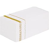 200 Pack 3-Ply Disposable Paper Napkins, Soft and Absorbent Paper Hand Towels, Gold Trim Lined Elegant Dinner Napkins for Kitchen, Wedding, Parties, Dinners or Events (15.7" x 13")